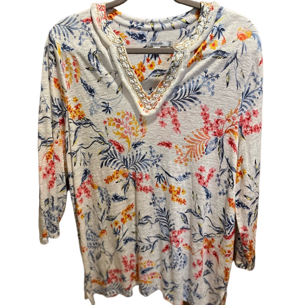 127. WOMENS CHICO’S 3/XL DETAIL TOP - Picture 5 of 8